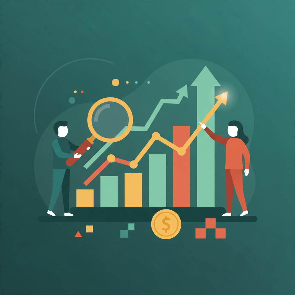 Interactive digital dashboard displaying key financial performance indicators and growth trends