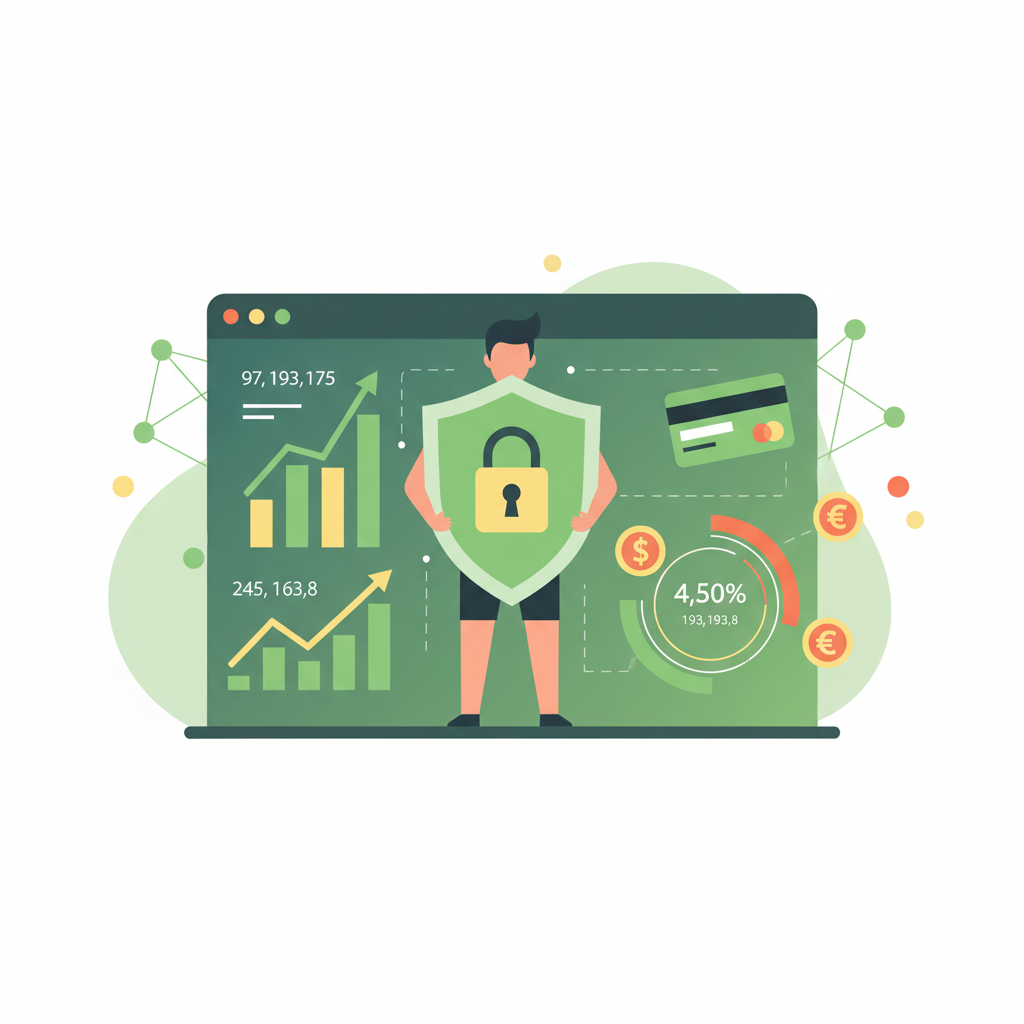 Abstract digital finance interface with data charts